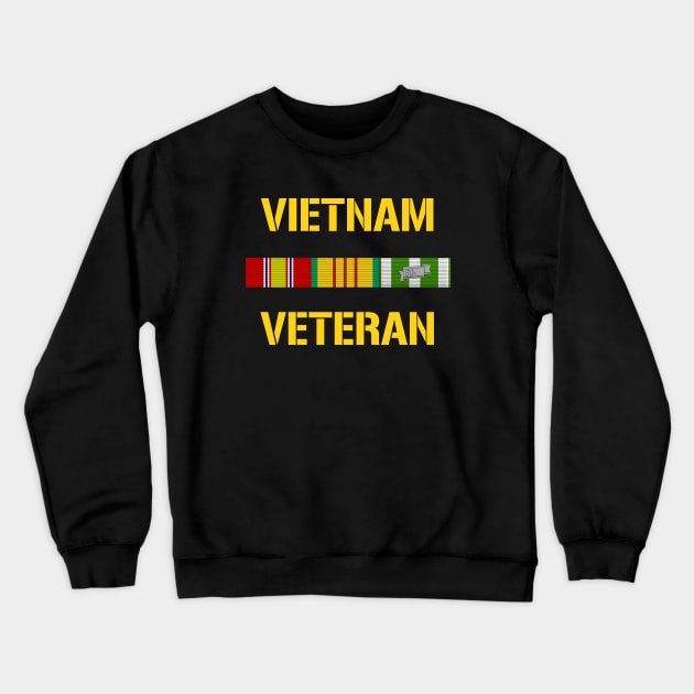 Vietnam Veteran Ribbon Bar Crewneck Sweatshirt by warishellstore